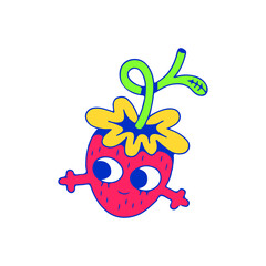 vector illustration of strawberry character