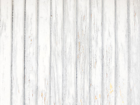 Background white old wooden planks board texture.