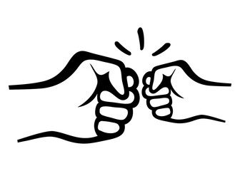 Logo del día del padre. Silueta de golpe de puño con líneas © teracreonte