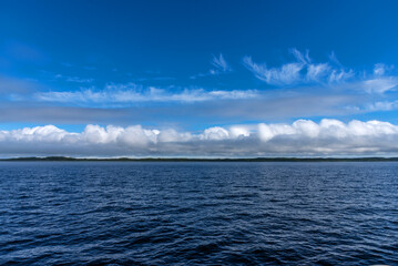 Panoramic view of the White Sea near the Solovetsky Islands, Russia