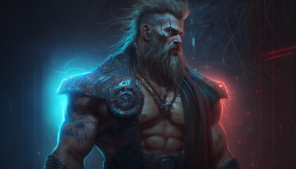 Thor, god of thunder, lightning, and battle - German Mythologies - Generative AI