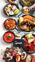 An assortment of Spanish tapas.