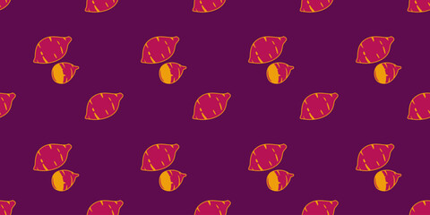 Roasted sweet potato. Sweet Potato pattern wallpaper. sweet potato symbol vector.