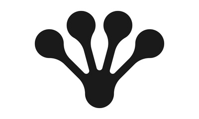 Four Metaballs Frog Foot Silhouette Icon