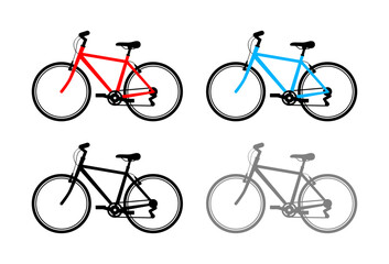 Bicycle vector icons on white background