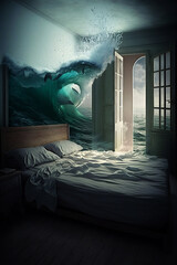 bedroom turning into ocean