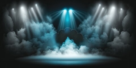 blue sky with clouds and rays , ai generated