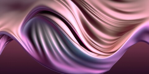 Abstract 3d Wavy Silk Like Render Wallpaper Backdrop, Generative AI