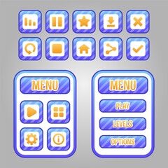 Set of game menu selection for rpg and adventure game
