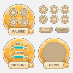 Set of game menu selection for rpg and adventure game