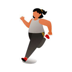 Female Runner Character Running Posing, Illustration