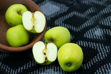 Apple isolated on white background.Top view