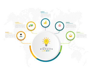 Five steps business infographics template vector illustration.