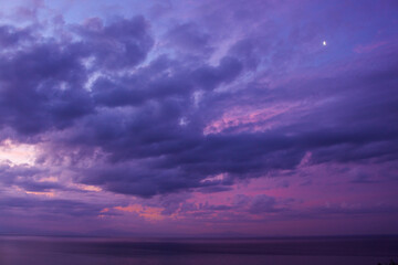 Beautiful Purple Sunrise Sunset Sky Landscape View