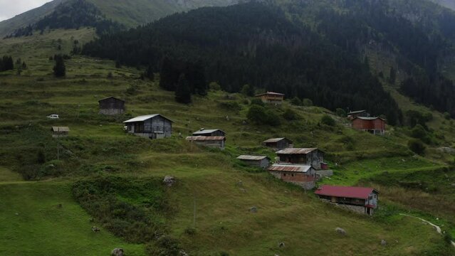 Aerial view of Elevit Plateau in Rize. 4K Footage in Turkey