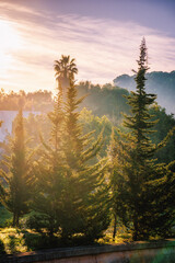 sunset in the mountains