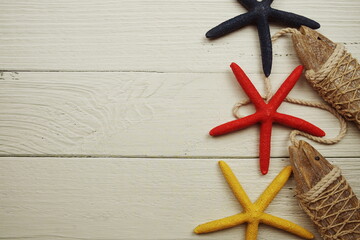 Summer Concept with Starfish marine and nautical background