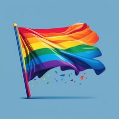 Pride rainbow flag. Generative AI.	
