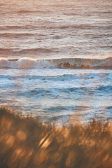 Wave breaking at the danish north sea coastline. High quality photo