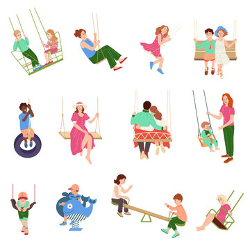 Characters On Swings Set
