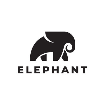 African elephant logo - vector illustration design on white background
