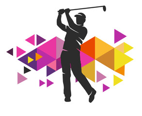 Golf sport graphic for use as a template for flyer or for use in web design.