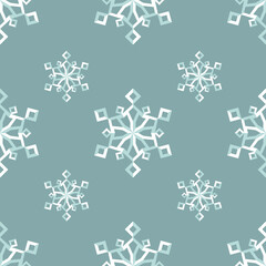 Seamless pattern with snowflakes in the style of cutting paper. Snowflake called 