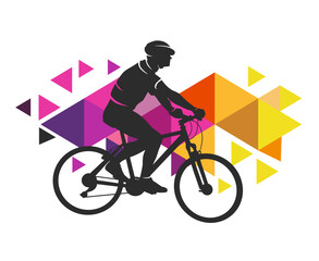 Cycling sport graphic for use as a template for flyer or for use in web design.