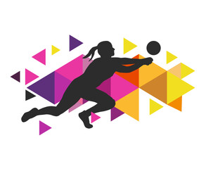 Volleyball sport graphic for use as a template for flyer or for use in web design.