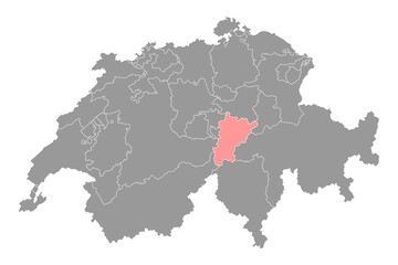 Uri map, Cantons of Switzerland. Vector illustration.
