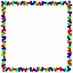 Fototapeta na wymiar Red, blue, green rectangles shapesand white background color. Suitable for social media post and web internet ads. Template layout. Frame, boarder for text, picture, advertisement. Empty space.