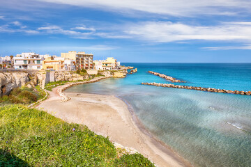 Fototapeta na wymiar Otranto - coastal town in Puglia with turquoise sea. Italian vacation