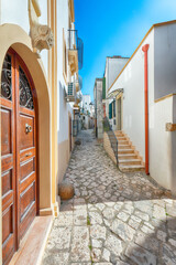 The streets in historic center of Otranto city. Otranto - coastal town in Puglia,