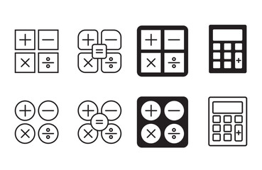 Calculator icon set for app web logo banner - Vector