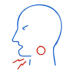 sore throat brush isolated on white background, vector illustration.