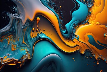 Abstract colorful fluid art background texture, ink and colorful mixed texture. Ai generative