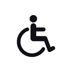 Wheelchair man silhouette, vector symbol design, flat icon.