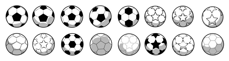 Fototapeta premium Soccer ball icon set design. Vector illustration