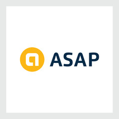 Yellow circle alphabet letter a small vector logo design template sign icon