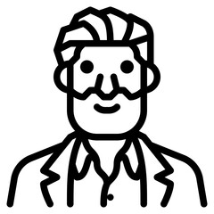 old man outline icon