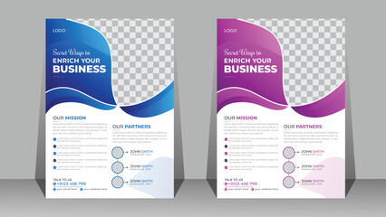 Modern Abstract Business Flyer a4 vector template for Digital company. Corporate  Brochure cover and Colorful banners, leaflets, and posters. 