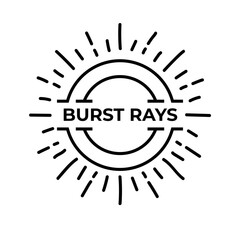 Sun burst vintage shapes, sun ray frames retro vector design element