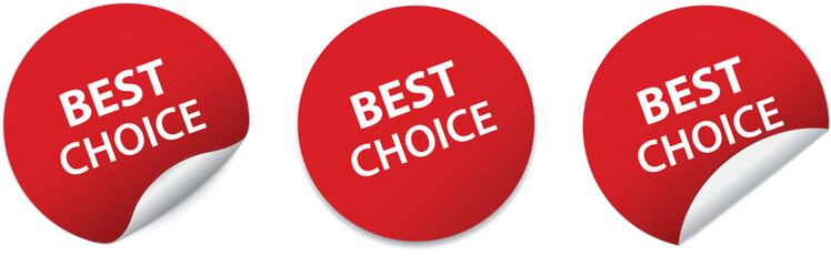 BEST CHOICE - red round sticker banners
