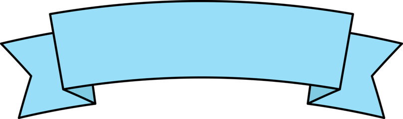 アーチ型のシンプルなリボン型のタイトル用背景（水色）