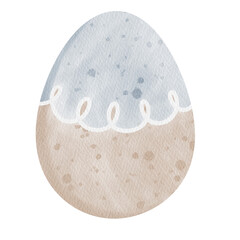 Watercolor vintage easter egg.