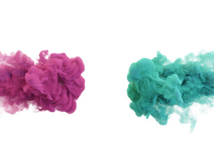 Obraz premium Green pink smoke. 3d render.