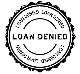 Grunge black loan denied word round rubber seal stamp on white background