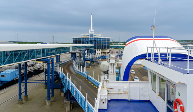 Embarkation at the ferry port of Mukran on R&uuml;gen, GErmany
