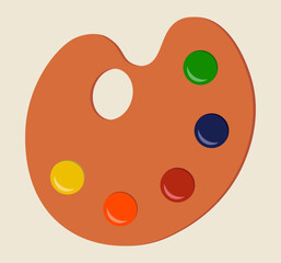 Obraz premium Artistic Palette For Oil Drawing Concept For Artist Creation Vector Illustration In Flat Style