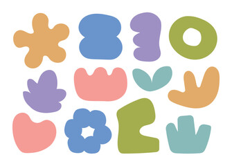 Background pattern illustration graphic of colorful, geometric, abstract form shapes.